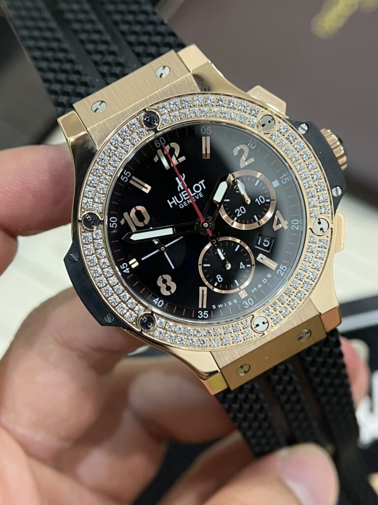 ĐỒNG HỒ HUBLOT BIG BANG CHRONOGRAPH KING GOLD REP 11 MÀU ĐEN 44MM