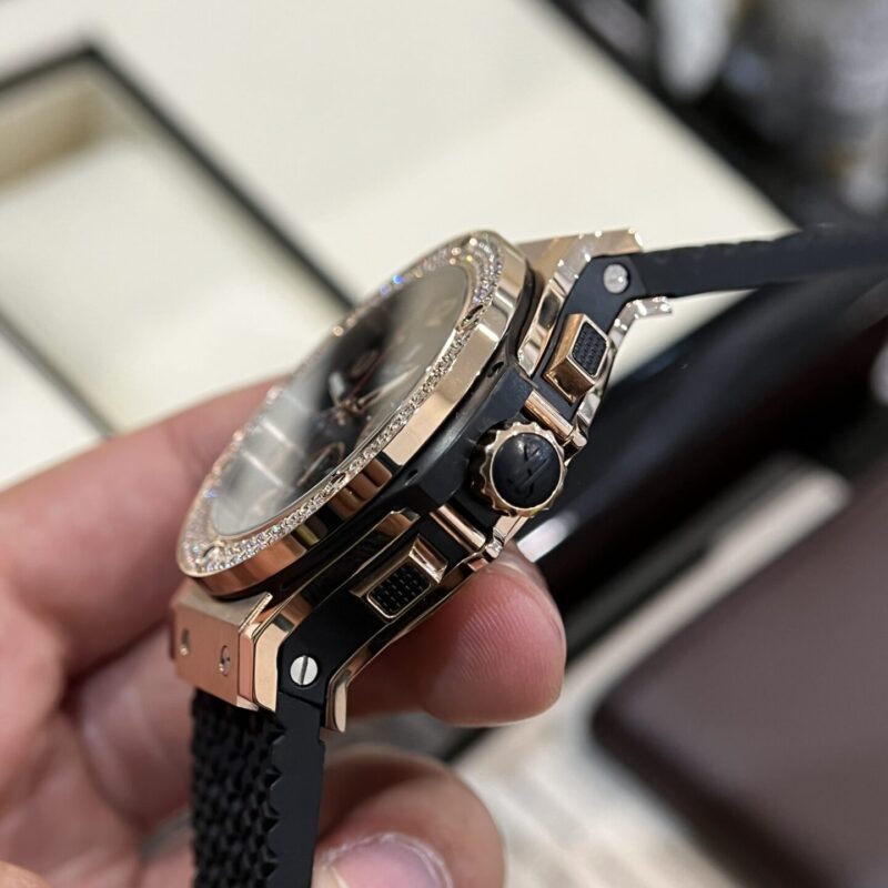 ĐỒNG HỒ HUBLOT BIG BANG CHRONOGRAPH KING GOLD REP 11 MÀU ĐEN 44MM