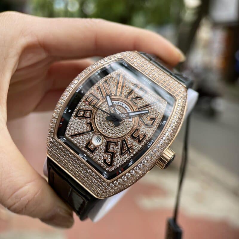 ĐỒNG HỒ FRANCK MULLER V45 ĐÍNH FULL KIM CƯƠNG NHÂN TẠO REPLICA 11