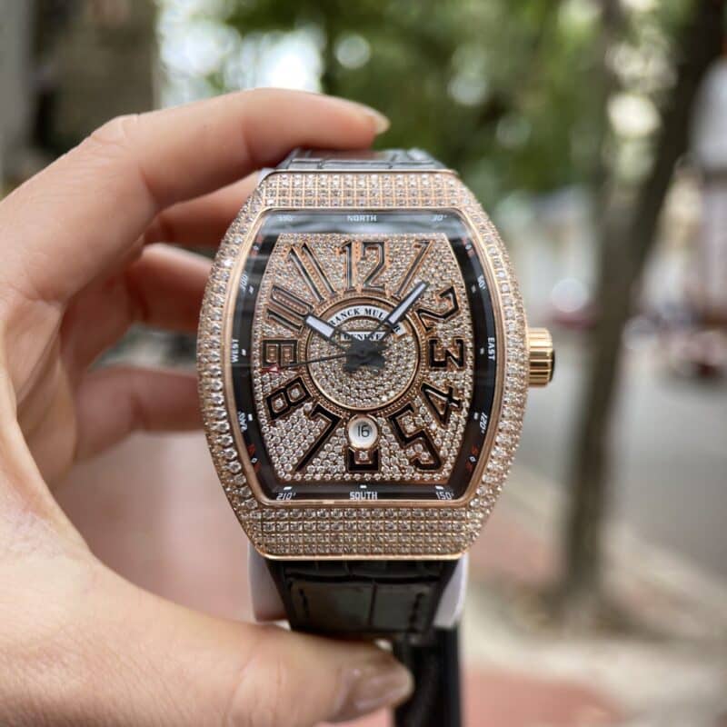 ĐỒNG HỒ FRANCK MULLER V45 ĐÍNH FULL KIM CƯƠNG NHÂN TẠO REPLICA 11