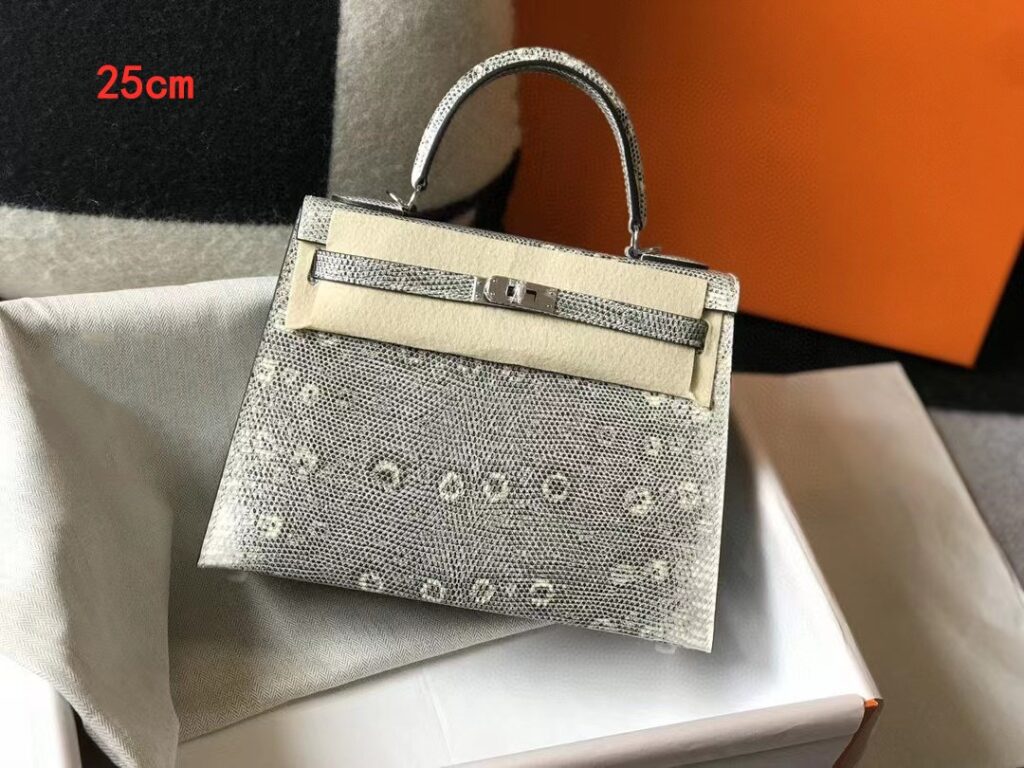 TÚI XÁCH CÔNG SỞ HERMES KELLY NGUYÊN BẢN DA BÒ VÂN DA THẰN LẰN TAG BẠC