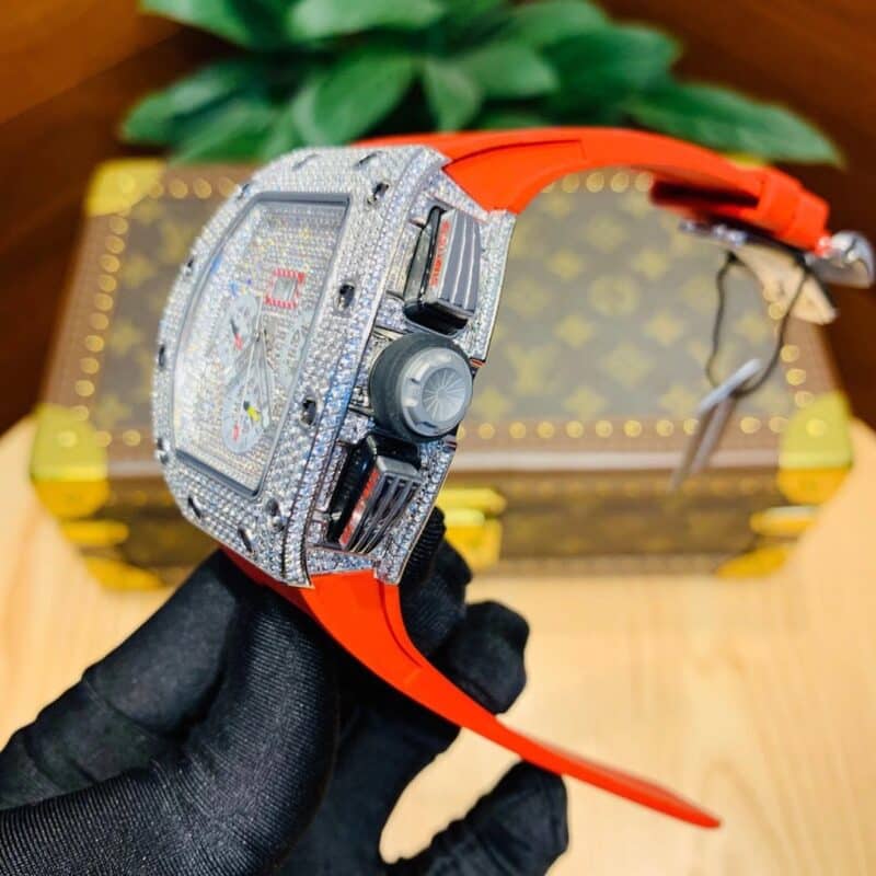 ĐỒNG HỒ RICHARD MILLE RM 011 FAKE SIÊU CẤP CHRONOGRAPH ĐÍNH FULL ĐÁ