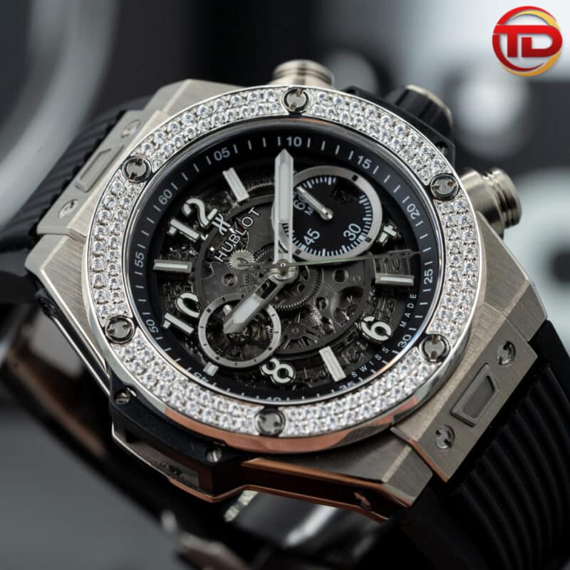 ĐỒNG HỒ HUBLOT BIG BANG UNICO REP 11 NIỀNG KIM CƯƠNG MOISSANITE 45MM