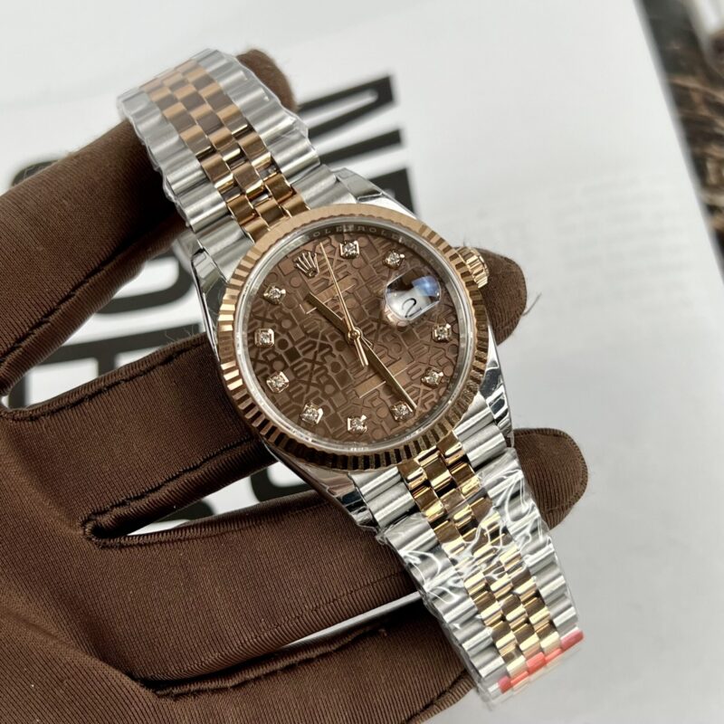 ĐỒNG HỒ ROLEX DATEJUST REP 1:1 MÀU CHOCOLATE MẶT SỐ VI TÍNH EW FACTORY