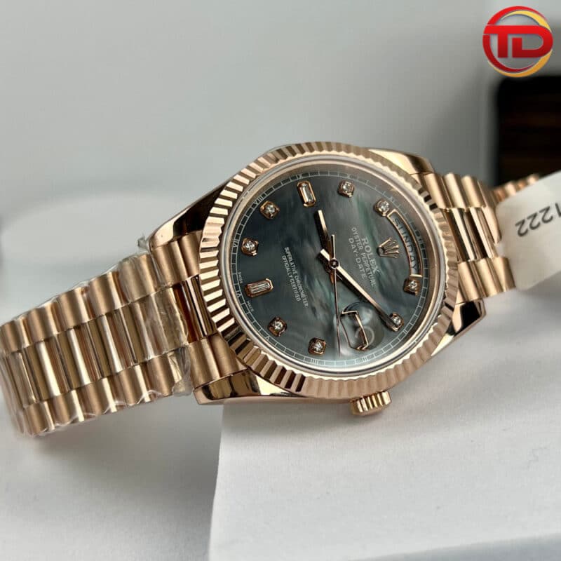 ĐỒNG HỒ ROLEX DAY-DATE REP 11 BỌC VÀNG 18K MẶT XÀ CỪ XANH NGỌC