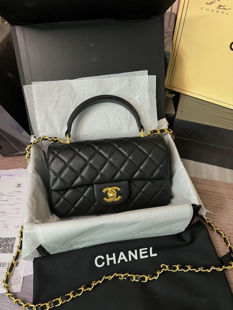 TÚI XÁCH NỮ CHANEL TOP HANDLE MINI FLAP BAG C20 CAO CẤP FORM CỨNG CÁP