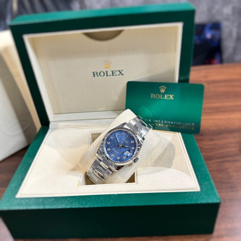 ĐỒNG HỒ ROLEX DATEJUST 126234 MẶT VI TÍNH XANH DÂY OYSTER FAKE 1:1 DIW