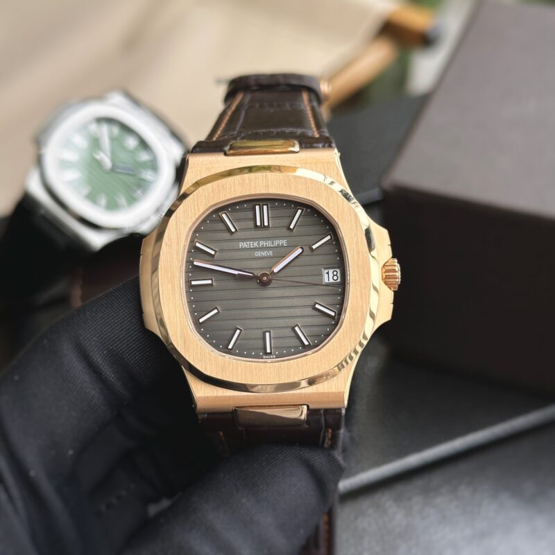 ĐỒNG HỒ PATEK PHILIPPE NAUTILUS 5711 MẶT XÁM DÂY DA REP 1:1 3K FACTORY