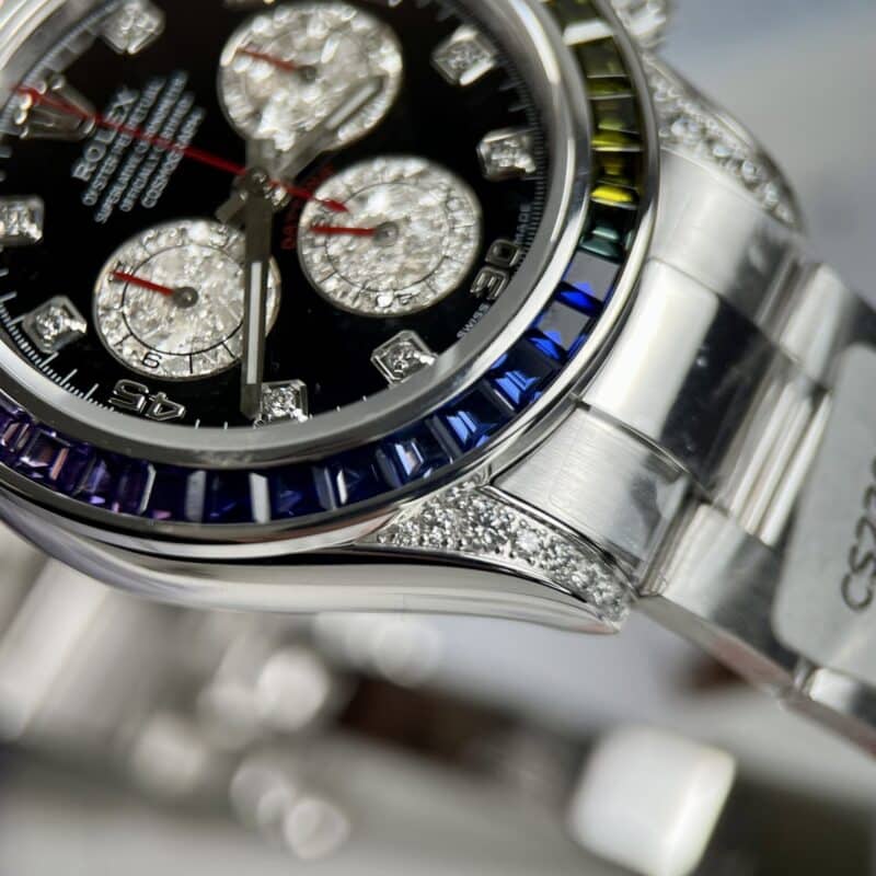 ĐỒNG HỒ ROLEX DAYTONA RAINBOW REP 11 BỌC VÀNG TRẮNG BT FACTORY