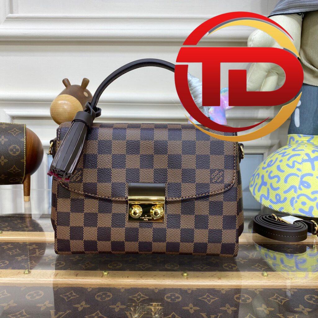 TÚI XÁCH LV LOUIS VUITTON CROISETTE DAMIER EBENE BAG SIÊU CẤP MÀU NÂU