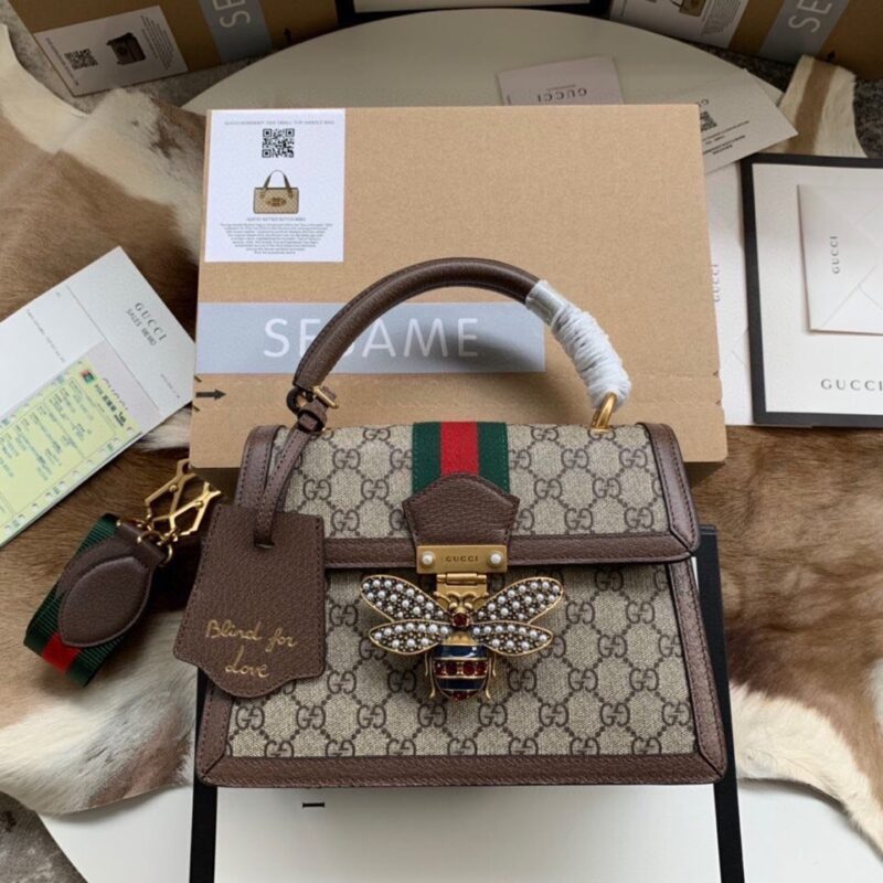 TÚI GUCCI QUEEN MARGARNET BAG KHÓA ONG SIÊU CẤP MÀU NÂU