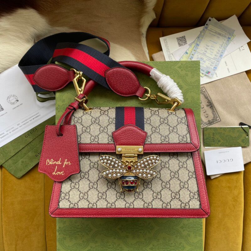 TÚI GUCCI QUEEN MARGARNET BAG KHÓA ONG SIÊU CẤP MÀU ĐỎ