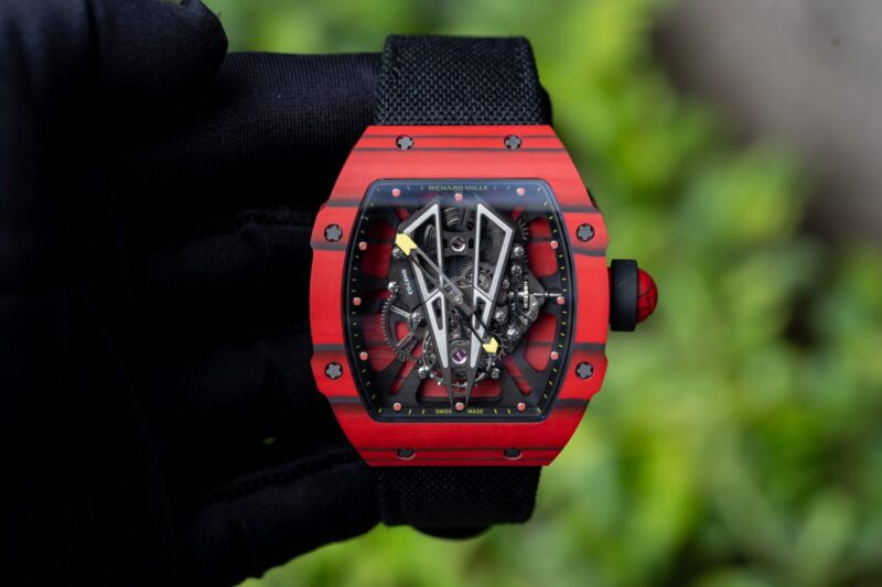 ĐỒNG HỒ RICHARD MILLE RM27-03 TOURBILLON VỎ CARBON SIÊU NHẸ MÀU ĐỎ REP 1:1 BBR