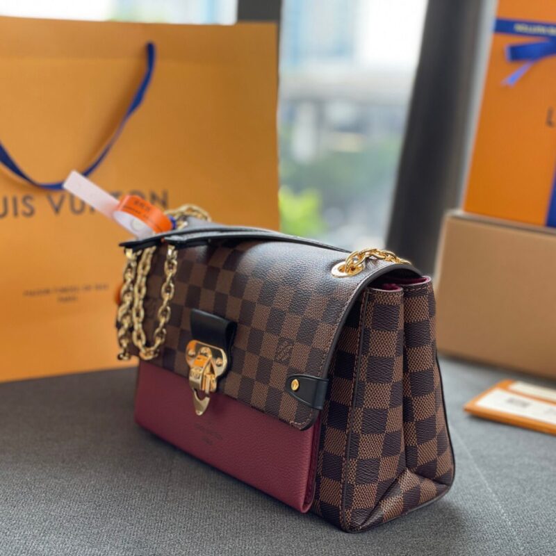 TÚI LV LOUIS VUITTON VAVIN PM DAMIER EBENE RED REPLICA