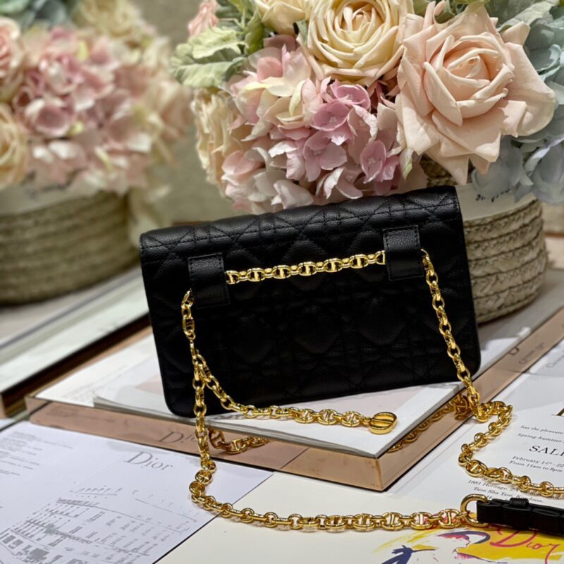 TÚI DIOR CARO BELT POUCH WITH CHAIN LATTE SUPPLE CANNAGE SIÊU CẤP