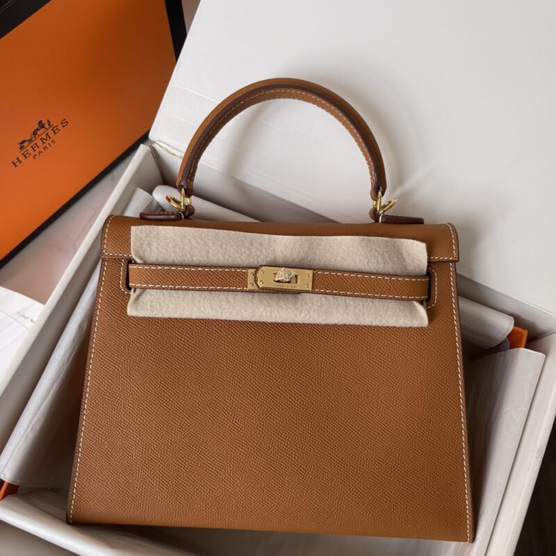 TÚI HERMES KELLY EPSOM SHOULDER HANDBAG NGUYÊN BẢN MÀU NÂU CAM