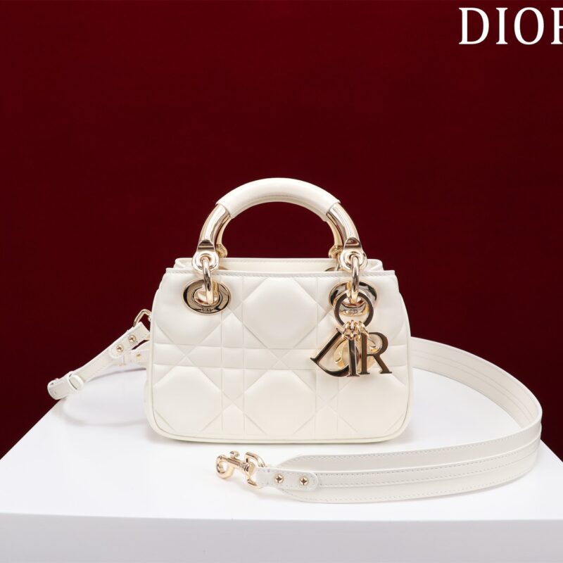 TÚI XÁCH LADY DIOR 95.22 DA MỊN SIÊU CẤP MÀU TRẮNG