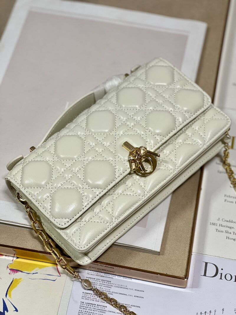 TÚI DIOR MISS DIOR MINI BAG WHITE CANNAGE LAMBSKIN SIÊU CẤP