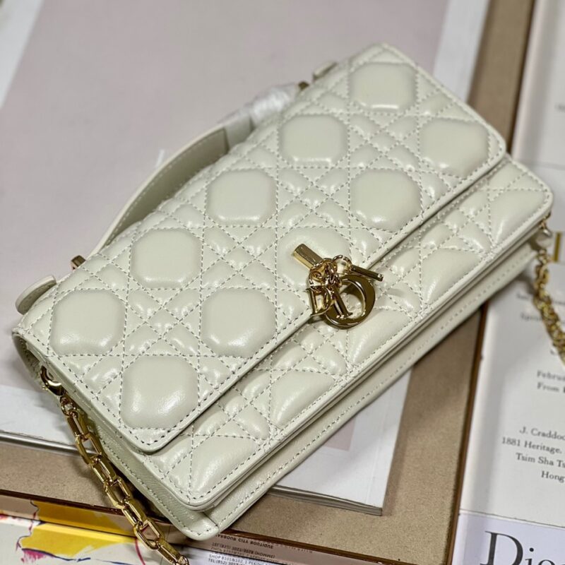 TÚI DIOR MISS DIOR MINI BAG WHITE CANNAGE LAMBSKIN SIÊU CẤP