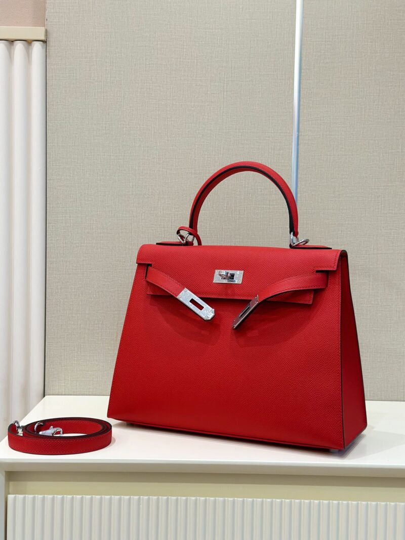 TÚI HERMES KELLY 28 ESPOM KHÂU TAY SIÊU CẤP MÀU ĐỎ