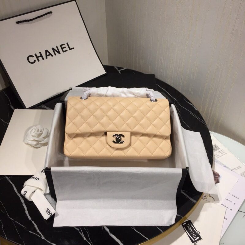 TÚI XÁCH CHANEL CLASSIC DOUBLE FLAP BAG MEDIUM CAVIAR SIÊU CẤP MÀU NÂU NHẠT